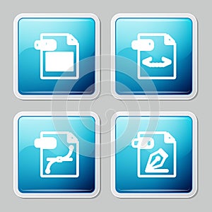 Set line XLS file document, XML, SVG and AI icon. Vector