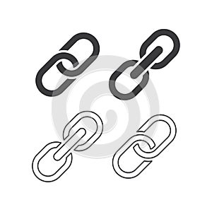 Set of link icon. Hyperlink chain symbol. Vector illustration