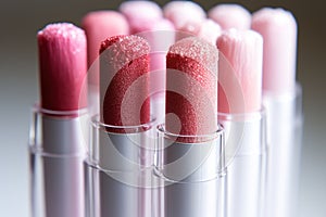 A set of lipstick samples for women. Makeup concept.. Generated by artificial intelligence