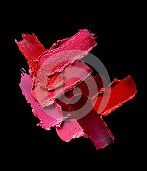 Set of lipstick smears