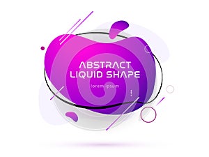 Set of liquid color abstract geometric shapes. Fluid gradient elements for minimal banner, logo, social post. Futuristic