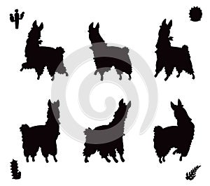 set of Llama silhouette