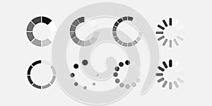 Set of loading icons. Isolated loading icon vector design