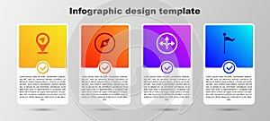 Set Location, Compass, Road traffic sign and marker. Business infographic template. Vector