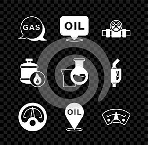 Set Location and gas station, Word oil, Metallic pipes valve, Motor gauge, Refill petrol fuel location, Propane tank and