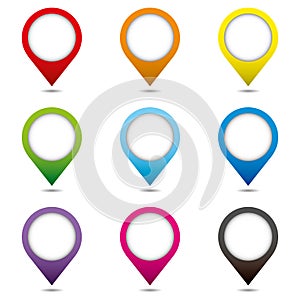 Set of location icons. Modern map markers .Vector illustration on a white background