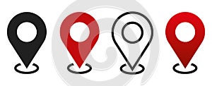 Set of location icons. Modern map markers .Vector illustration on a white background