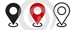 Set of location icons. Modern map markers .Vector illustration on a white background