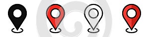 Set of location icons. Modern map markers .Vector illustration on a white background