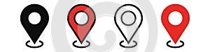 Set of location icons. Modern map markers .Vector illustration on a white background