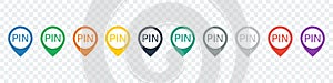 Set of location pin. Map pointers. Pin icons. Pointer icons photo