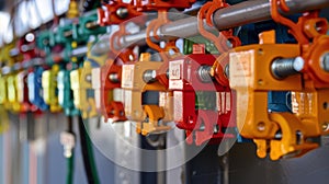 A set of lockout tagout devices used to ensure machinery is completely powered down and unable to start up unexpectedly photo