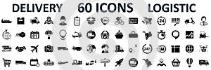 Set logistics icons, delivery, shipping signs â€“ vector