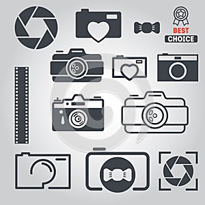 Set of logo and logotype elements for photoraph