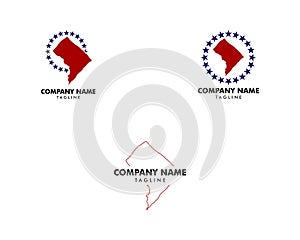 Set of Logo Map of the Washington D.C District
