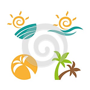 Set logos beach summer