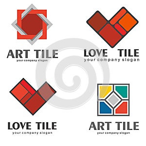 Set of logos of ceramic tiles. Vector illustration. Set 2