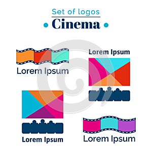 Set of logos for cinema, movie house. EPS,JPG.