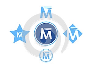 Set of logos in the form of letter m