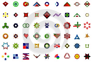 A set of logos, icons and graphical elements