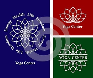 Set logos lotus yoga center