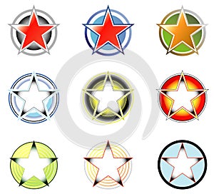 Set of logos: star and circle form 2