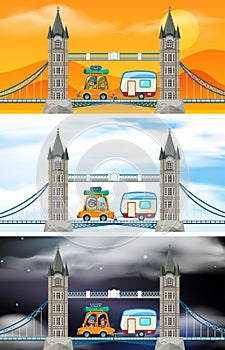 Set of London bridge scenes