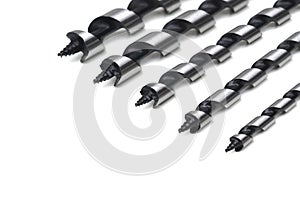 A set of long drill bits for drilling wood