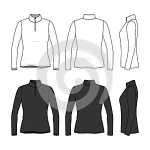 Set of long sleeved t-shirt with zipper.