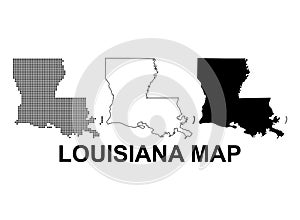 Set of Louisiana map, united states of america. Flat concept icon vector illustration