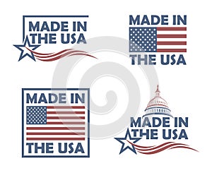 Set of made in usa labels