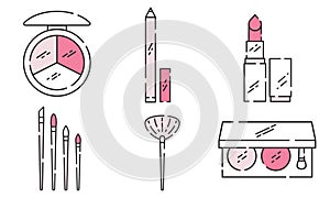 Set of make up icons Fashion icon Vector