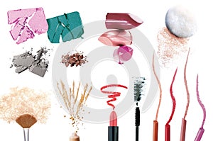 Set of make up products