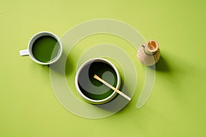 The set for making drinks matcha standing in a studio