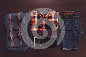 Set of male casual clothing