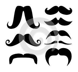 Set male with fachion mustaches style photo