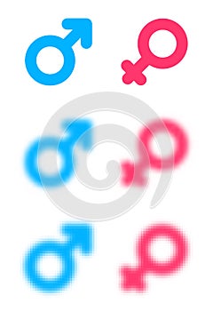 Set of male and female signs