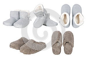 Set of male and female slippers