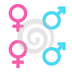 Ein satz bestehend aus männlich a eine Frau Symbole 