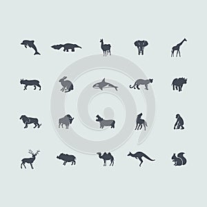 Set of mammals icons