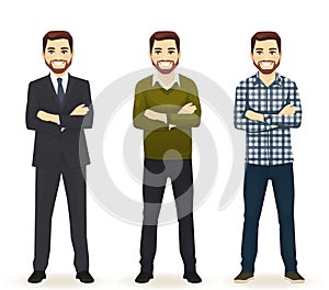 Set of man in different clothes photo