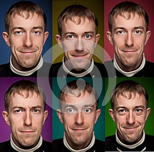 Set of man portraits. Manycolored.