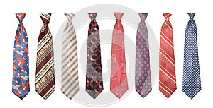 Set of man's ties isolated photo