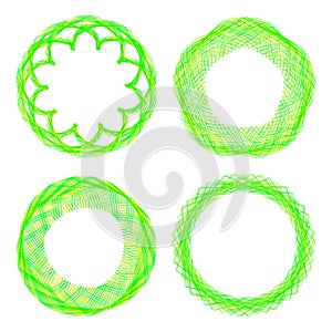 Set of mandalas. The ornament, a circular geometric pattern, spirogram.