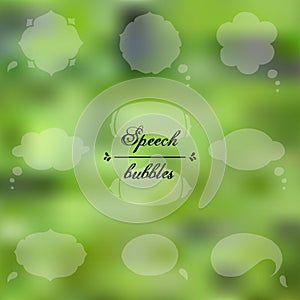 Set of mandalas white cloud icons.