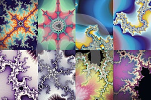 Set of mandelbrot formula fractals