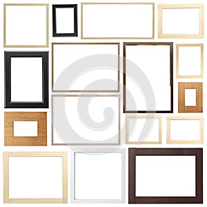 Set of many different frames isolated on white