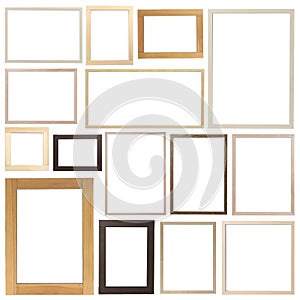 Set of many different frames isolated on white