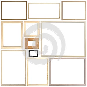 Set of many different frames isolated on white