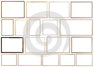 Set of many different frames isolated on white